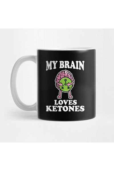 TatFast كوب غذائي من My Brain Loves Ketones Funny Keto Ketosis، هدية، مهر، عرض