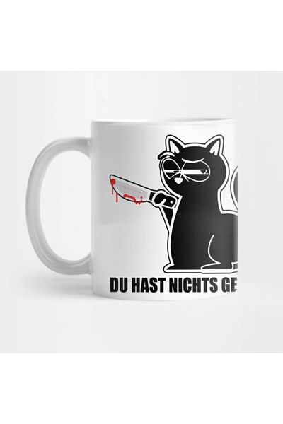 TatFast كأس Katze Mit Messer Du Hast Nichts Gesehen، هدية، مهر، عرض