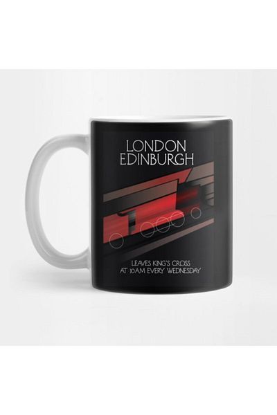 TatFast كأس ملصق من London To Edinburgh Locomotive، هدية، مهر، حامل عرض