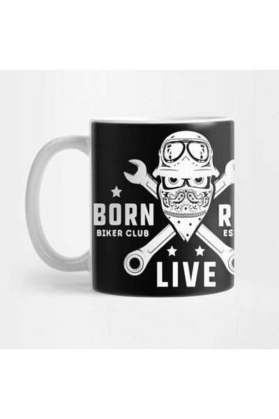 TatFast Born Live Ride Biker Gang Club - كأس مروحية باندانا جمجمة للدراجة النارية
