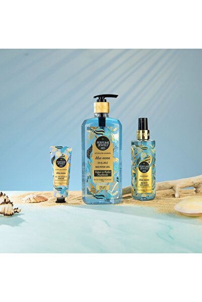 Eyüp Sabri Tuncer Parfüme Jewels Blue Moon Serisi, Duş Jeli 750 Ml, Vücut Spreyi 250 Ml, Krem 50 ml