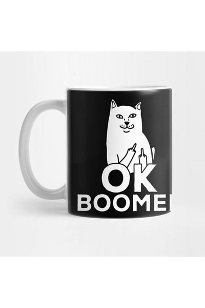 TatFast Ok Boomer Meme Funny Cat Gift Mug, Gift, Dowry, Presentation Holder