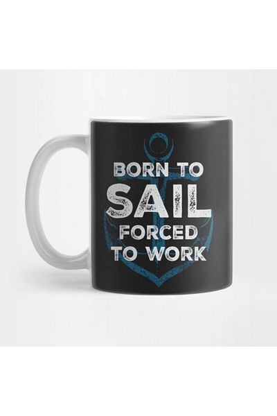 TatFast Born To Sail - كوب واجب للعمل، هدية، مهر، هدية