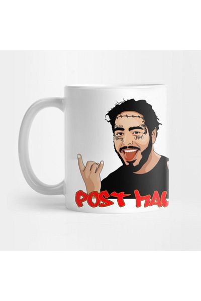 TatFast كوب فني من Funy Post Malone Art، هدية، مهر، حامل عرض