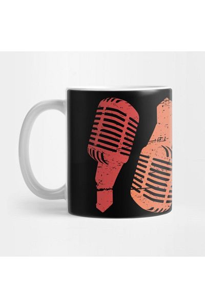TatFast Retro Vintage Microphone Vocalist Icons Mug, Gift, Dowry, Presentation Holder