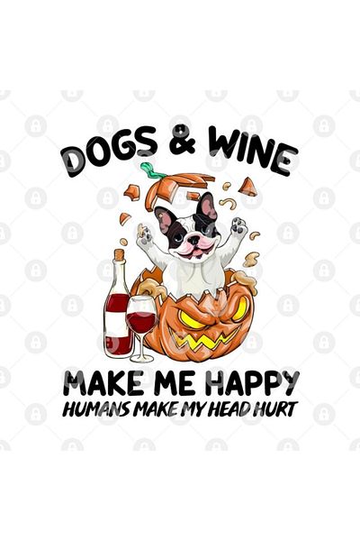 TatFast Dogs And Wine Make Me Happy Humans Make My Head Hurt Mug