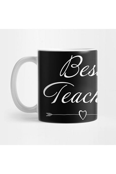 TatFast Best Teacher Heart - School Appreciation Gift Idea Mug / Gift / Dowry / Presentation Holder