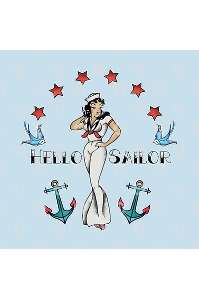 TatFast Jerry Style Hello Sailor Vintage Pin up Tattoo - Gift & Presentation Mug