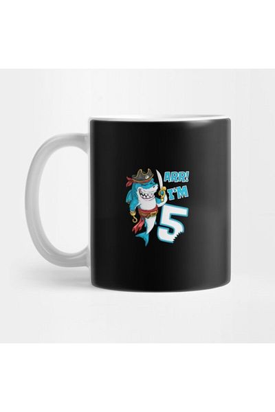 TatFast كوب حفلات القراصنة لعيد الميلاد الخامس من I'm 5 Years Bday Shark Pirate