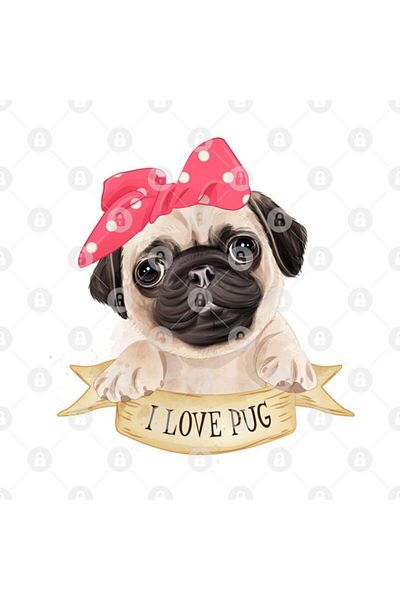 TatFast I Love Pug Mug, Gift, Dowry, Presentation
