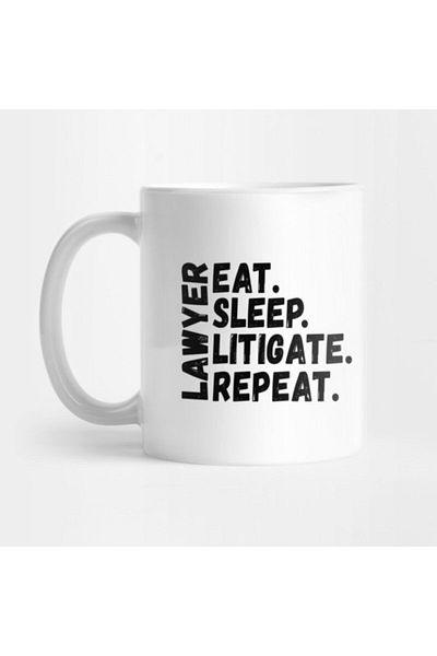 TatFast كوب Lawyer Eat Sleep Litigate Repeat، هدية، مهر، عرض