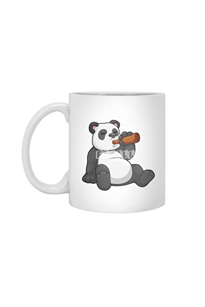 Panda With Bottle Of Beer White Mug, Gift, Dowry, Presentation