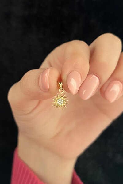 Fiyonk Kuyumculuk 14 Ayar Altın Mini Güneş Kolye Ucu