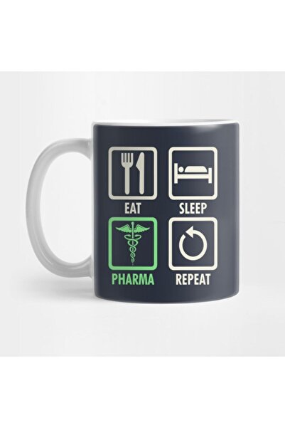 TatFast Pharma Eat Sleep Repeat - كوب رائع ومريح مع هدية ومهر وعرض