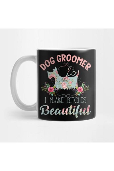 TatFast Floral Dog Groomer - كوب لمحبي الحيوانات الأليفة، هدية، مهر، عرض