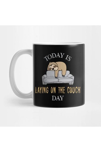 TatFast Sleepy Sloth Team Lazy Days On Couch Spirit Animal Mug