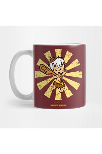 TatFast Bamm Bamm Retro Japanese Flintstones Mug - Gift, Dowry, Presentation