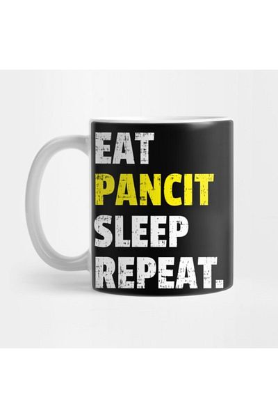TatFast كوب مضحك Eat Pancit Sleep Repeat Filipino Dish Pinoy Expression بتصميم ثقافة البوب الفلبينية