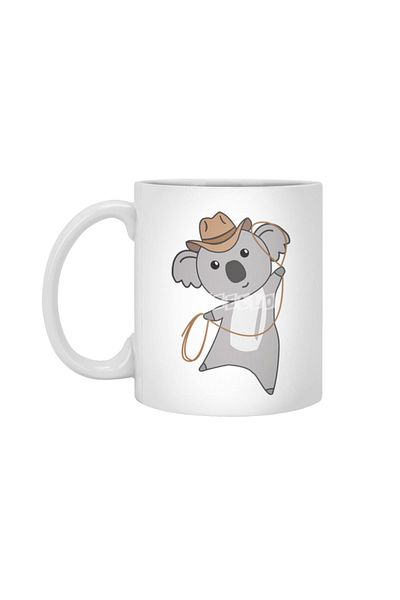 Fizello Western Austral White Mug - Cowboy Koala Koalas and Koala Bear