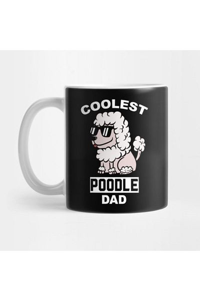 TatFast كوب Coolest Poodle Dad، هدية، مهر، حامل عرض