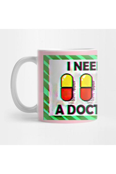 TatFast I Need A Doctor Retro Vaporwave Jack Stauber Based Mug، هدية، مهر، عرض