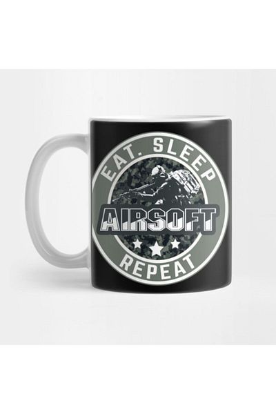 TatFast كوب Eat Sleep Airsoft Repeat، هدية، مهر، هدية