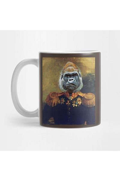 TatFast كوب بورتريه عسكري من Gorilla Retro، هدية، مهر، عرض