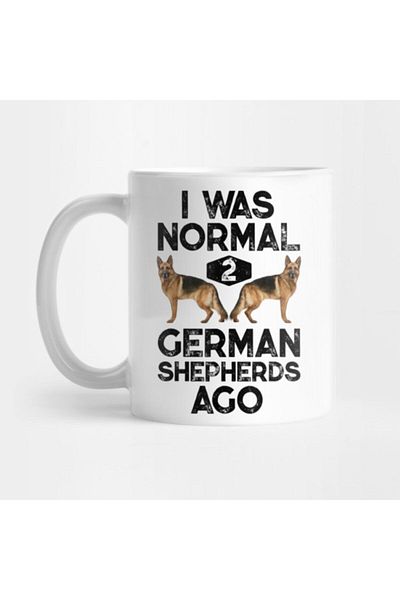 TatFast كوب هدية مضحك للكلاب من I Was Normal 2 German Shepherds Ago T
