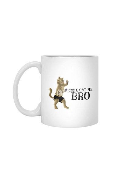Fizello White InterWhite Mug - Come Cat Me Bro Cool Boxing Cat Punching