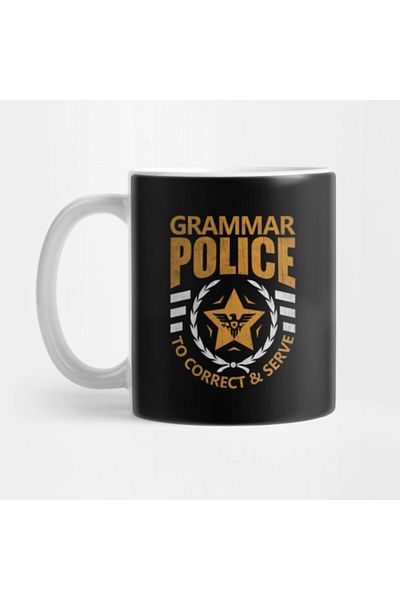 TatFast كوب هدية لمدرس اللغة الإنجليزية الصحيح والخدمة من Grammar Police