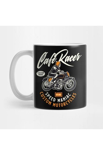TatFast Caferacer Custom Motorcycle Maniac Mug, Gift, Dowry, Presentation Holder