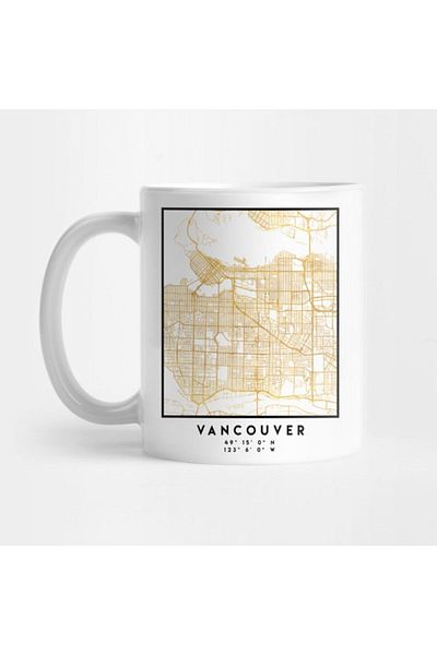 TatFast Vancouver Canada City Street Map Art Mug, Gift, Dowry, Presentation Holder