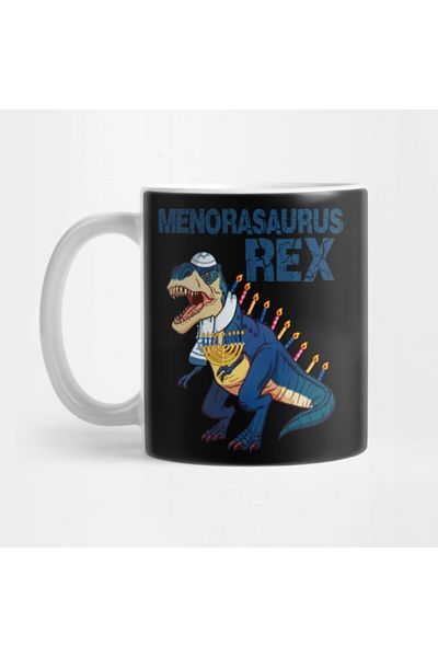TatFast Menorasaurus Rex Saurus Menora - كوب Pun Hanukkah، هدية، مهر وعرض