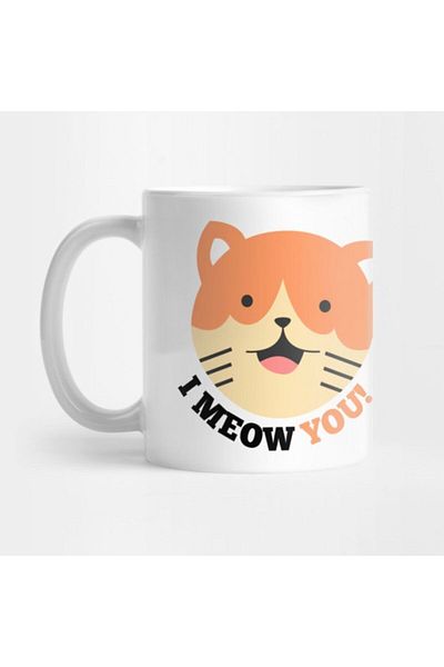 TatFast كوب كرتوني I Meow You، هدية، مهر، عرض