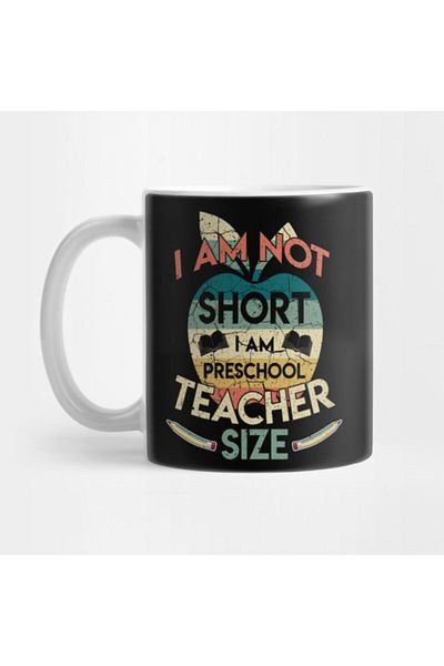 TatFast كوب قصير من Preschool Teacher You I Am Not Short - هدية، هدية، هدية