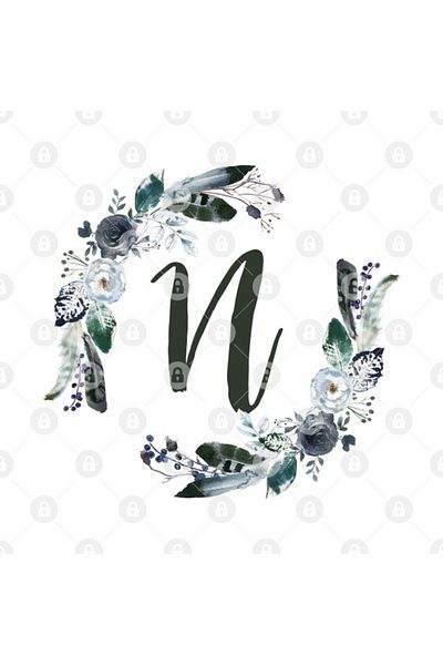TatFast N Dark Bohemian Floral Monogram Mug - هدية وعرض المهر
