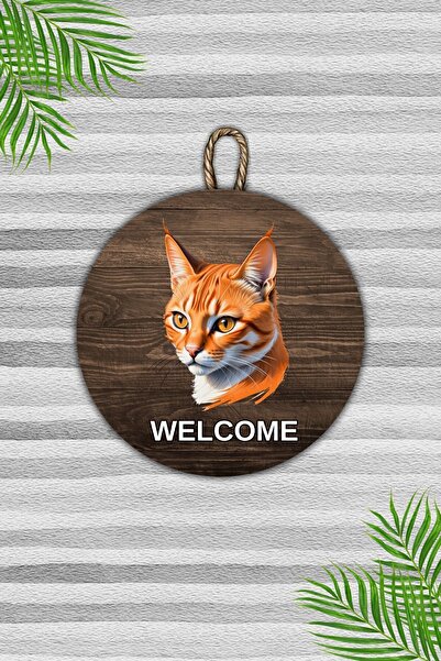 Dormot Home Ornament modern pentru uși din lemn - Model de pisică din lemn și...