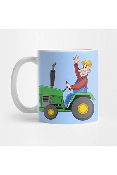 TatFast Farmer Driving Tractor Mug, Gift, Dowry, Presentation Holder