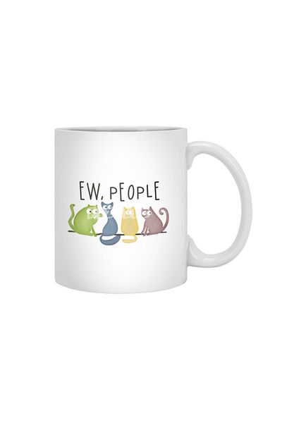 Fizello Ew, People - Colorful Cat White Mug, Gift, Dowry, Presentation Holder