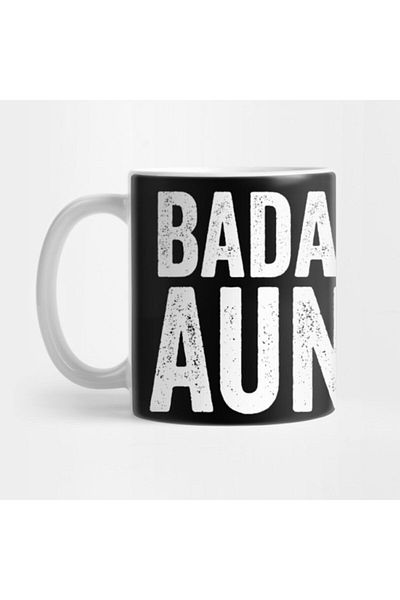 TatFast Badass Aunt Funny Gift Idea First Time New Aunt Niece Nephew Mug