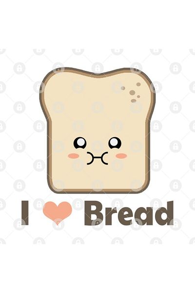 TatFast كوب Kawaii I Love Bread، هدية، مهر، عرض