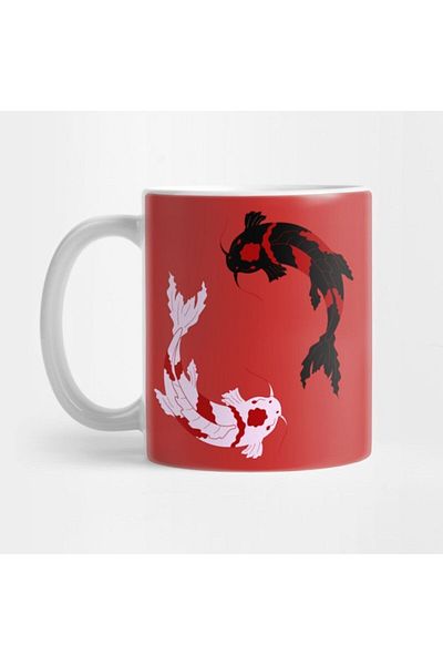 TatFast كوب Koi Fishes Ying-yang، هدية، هدية، هدية، هدية