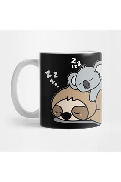 TatFast Cute Funny Lazy Sloth With Lazy Koala Mama Bear Napping Mug