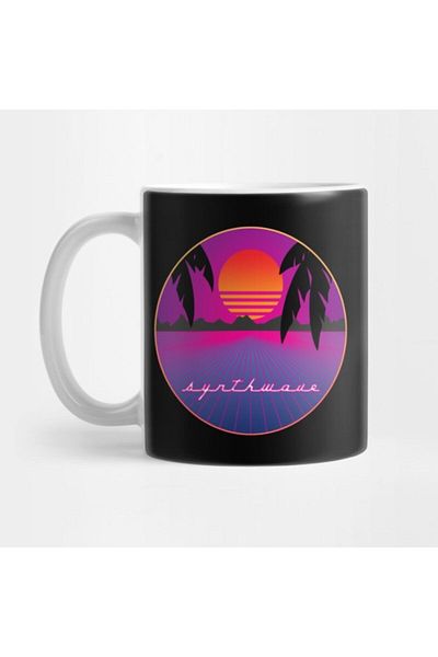 TatFast كوب Synthwave Sunset، هدية، مهر، حامل عرض
