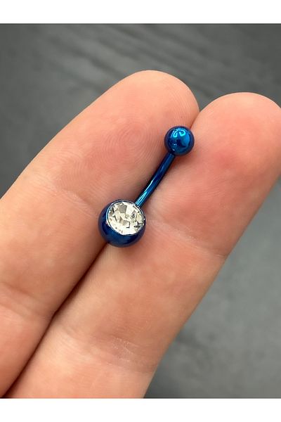 Karınca Piercing 10 mm Blue Stone Belly Piercing