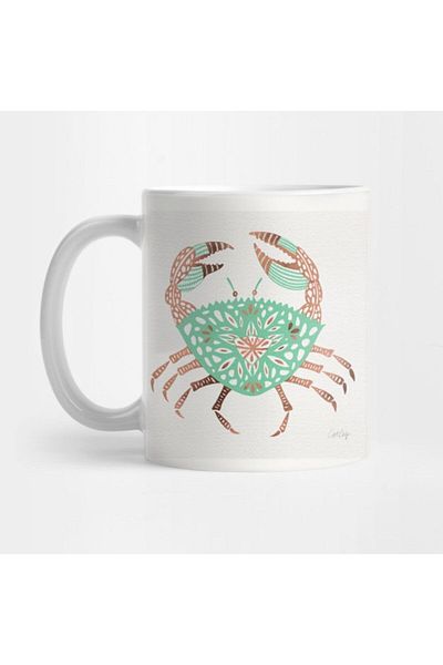 TatFast Rose Gold Mint Crab Mug, Gift, Dowry, Presentation Holder