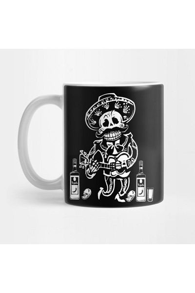 TatFast Dia De Los Muertos Mariachi Skeleton Tequila Mug - Gift, Dowry, Presentation