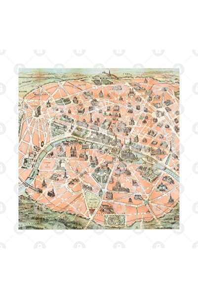 TatFast Vintage Paris Map Mug, Gift, Dowry, Presentation Holder