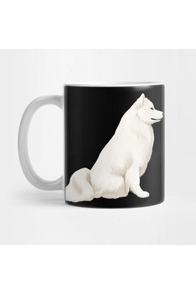 TatFast كوب أبيض Samoyed Dog Sitting، هدية، مهر، عرض