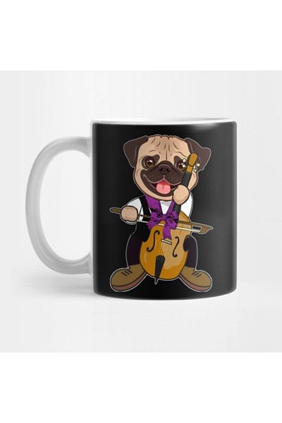 TatFast Cello Music Dog Funny Pet Gift Idea Mug, Gift, Dowry, Presentation Holder
